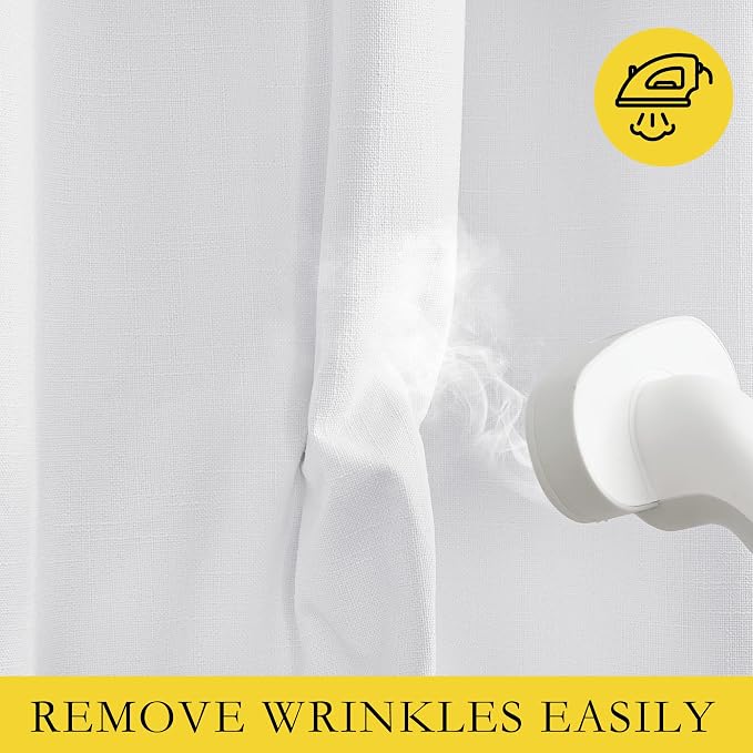 NICETOWN Rod Pocket 100% Blackout Linen Curtains - Image 8