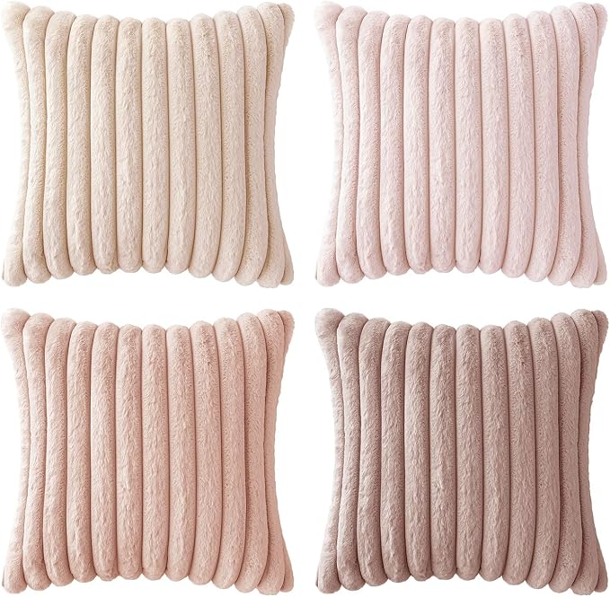MIULEE Faux Fur Plush Decorative Throw Pillow Covers 18x18, Soft Cute Romantic - Image 8