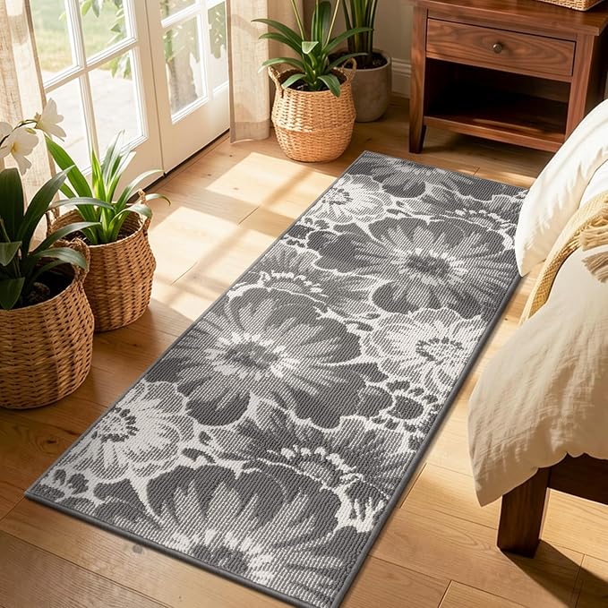 Findosom Hallway Runner Rug 2x6, Non Slip High-Low Textured Floral Washable - Image 9