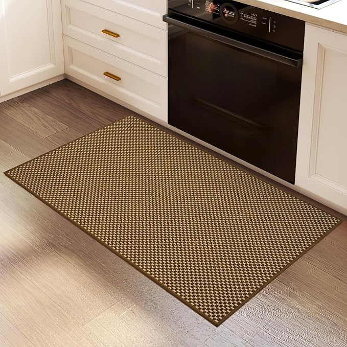 Indoor Door Mat Entryway Rug Non Slip Washable Dark Brown 2x3 ft | Front Entry - Image 2