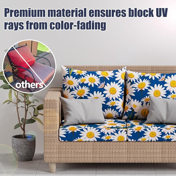 8Pcs Outdoor Cushion Covers, Stretch Patio Furniture Couch Chair Slipcovers | - Image 3