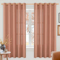YoungsTex Terracotta Linen Curtains 63 Inch Length by YoungsTex
