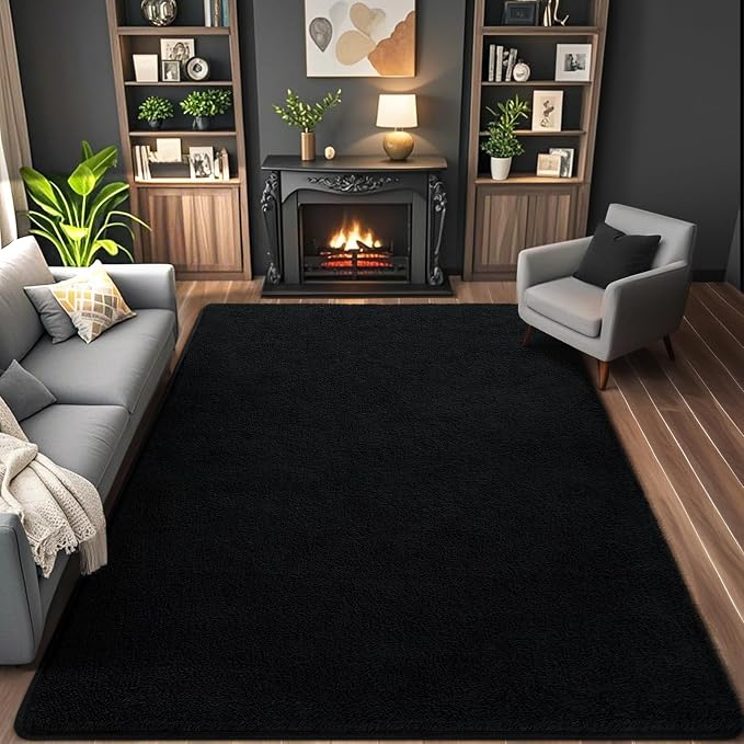 4x6 Area Rugs for Living Room Non Slip Dorm Bedroom Rug, Minimalist Washable - Image 2