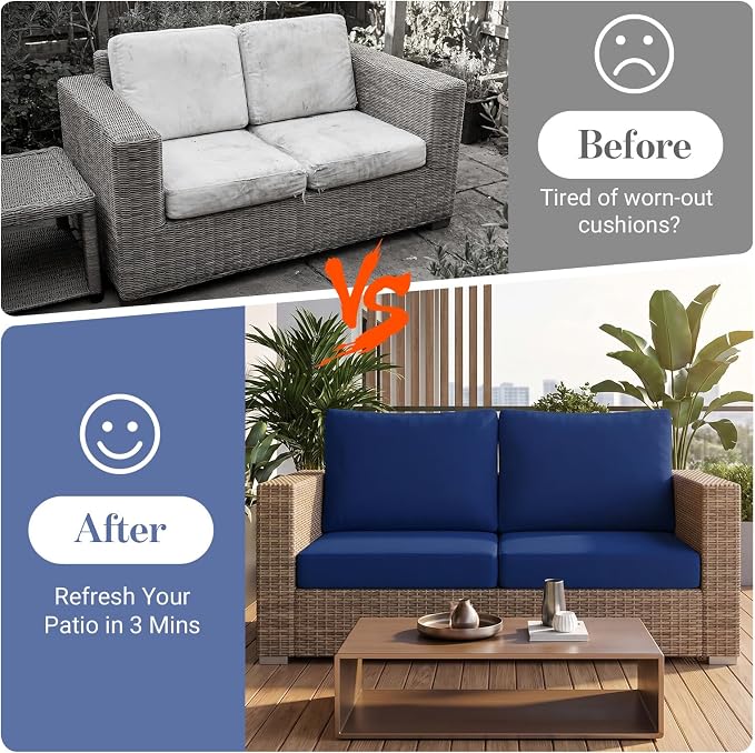4Pcs Patio Cushion Covers Stretch Outdoor Furniture Protector Slipcovers | - Image 4