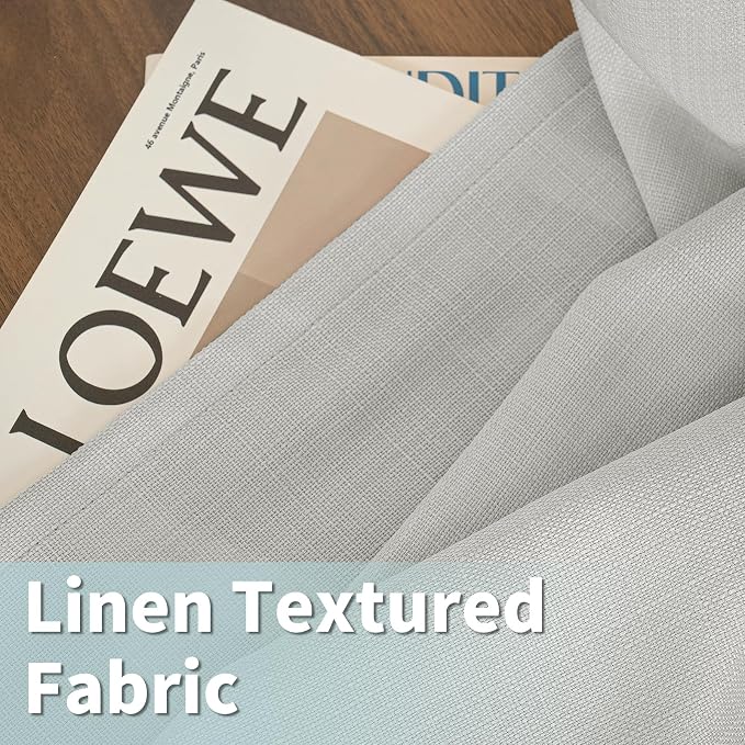 72 inch Linen Curtains for Bedroom, 52 x 72 Inch, Light Grey | Grommet - Image 2