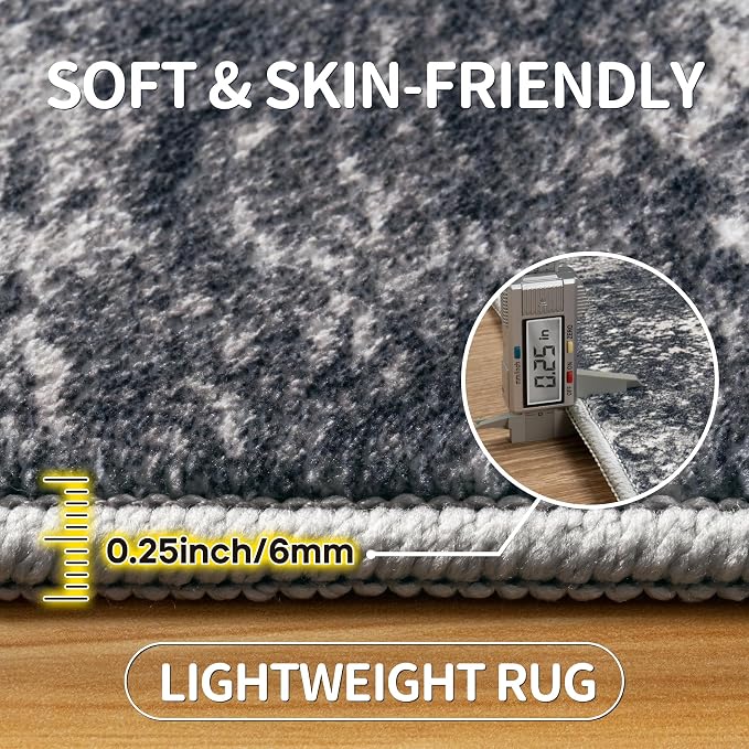 Aelenmu 10x14 Area Rugs for Living Room Dining Room Washable Black | Soft - Image 6