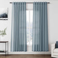 Light Blue Linen Curtains 80 Inches Long 2 Panels Set by Nanspring