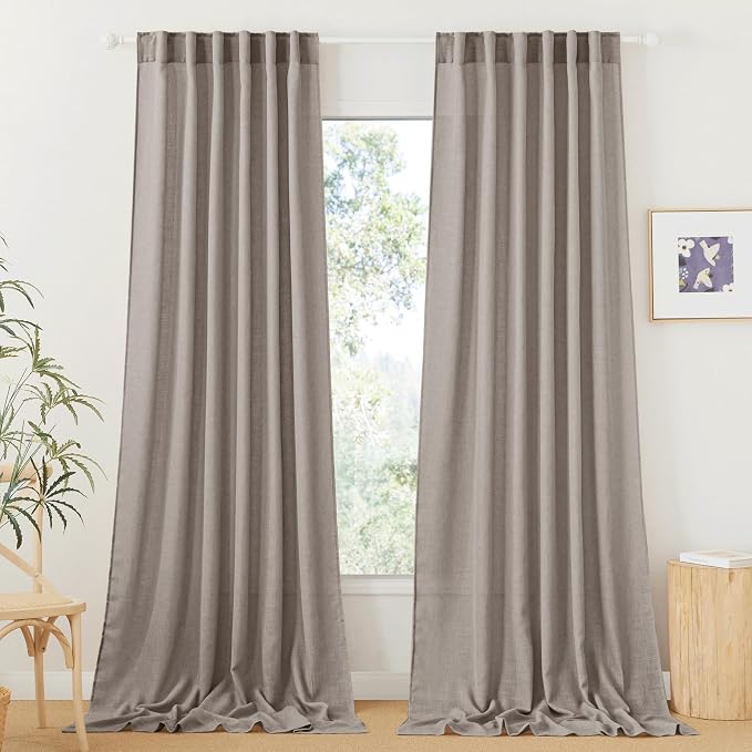 RYB HOME Sheer Curtains 108 inches, Extra Long Floor to Ceiling Curtains | by RYBHOME