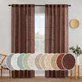 MIULEE Chocolate Brown Linen Curtains 52x84 Inch by MIULEE