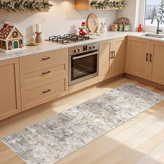 UERMEI 2x8 Washable Runner Rug for Hallway, Non Slip Low Pile Kitchen Carpet - Image 5