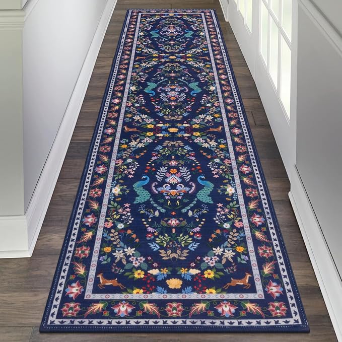 HEBE Hallway Runner Rug 2'x8', Washable Non Slip Kitchen Rug Runner | Soft Boho by HEBE