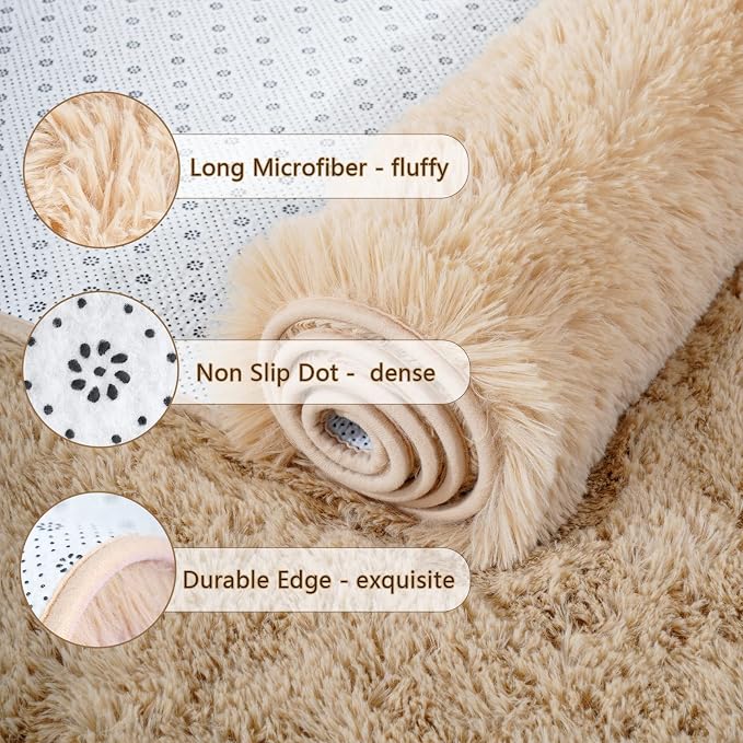 Chicrug Soft Runner Rug for Bedroom Living Room Plush Fluffy Rug 2x10 | Shag - Image 6