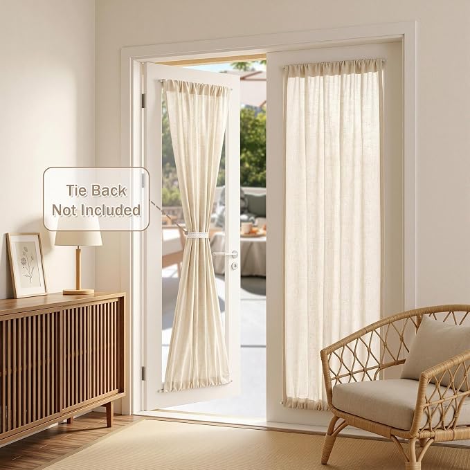 MYSKY HOME Linen French Door Curtains - Image 2