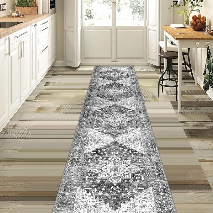 Yamaziot Washable Runner Rug, 2x10 Non-Slip Boho Hallway Kitchen Rug | Stain - Image 8