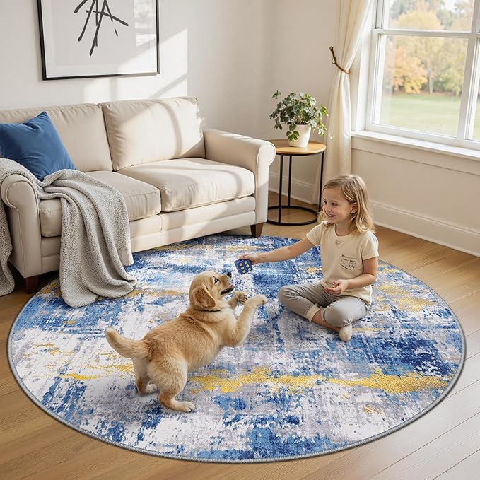 RELEANY Washable Round 8ft Area Rug by RELEANY