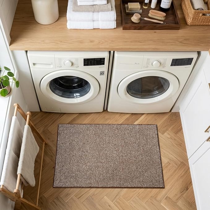 2x3 Coffee/White Area Rug Washable Non-Slip Soft - Image 4