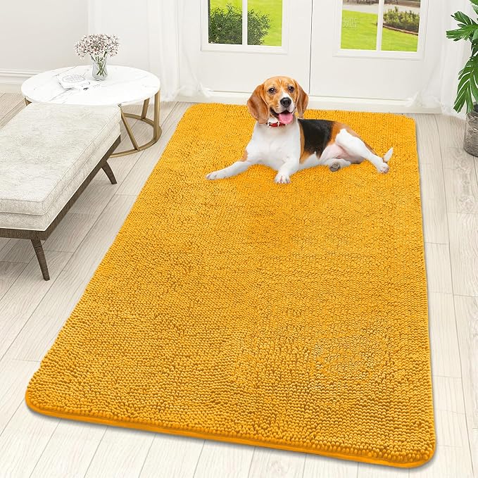 OLANLY Dog Door Mat for Muddy Paws 59x32, Super Absorbent Chenille Mud Mat | by OLANLY