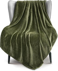 Exclusivo Mezcla Extra Large Fleece Throw Blanket for Couch, Sofa, 300GSM Super Soft and Warm Blankets, Olive Green Throw All Season Use, Cozy, Plush, Lightweight, 50x70 Inches