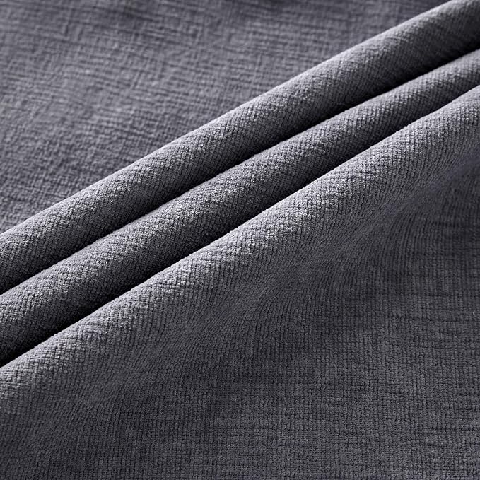 MIULEE Grey Chenille Couch Lumbar Throw Pillow Covers, 12x20 | Set of 2 - Image 5