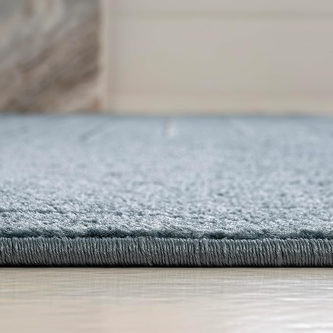 Eyely NCS101D-28 Odense High-Low Minimalist Angle Geometric Dark Blue/Cream 2 ft. x 8 ft. Indoor/Outdoor Runner Rug, for Home, Backyard, Patio, Porch, Bedroom, Kitchen, Living Room