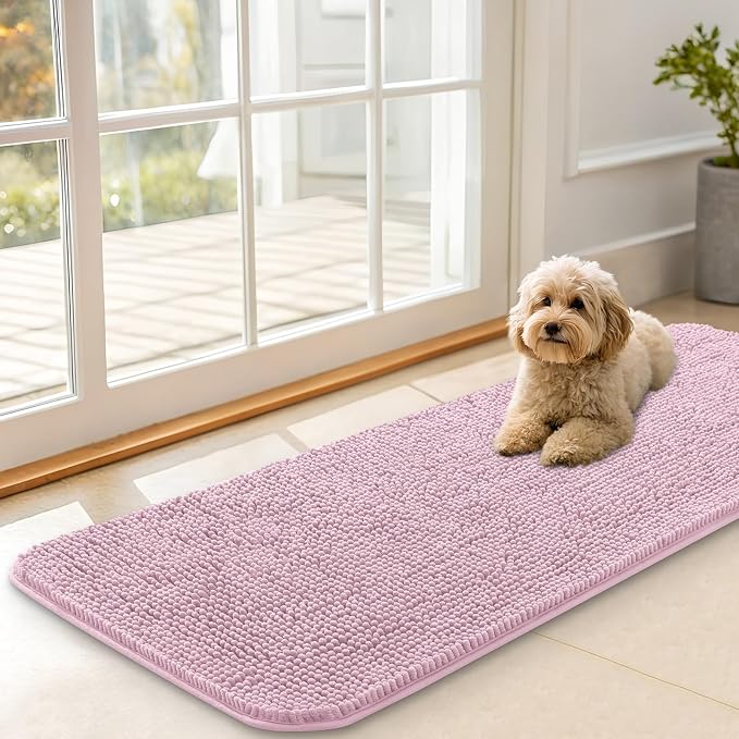 OLANLY Dog Door Mat for Muddy Paws 47x17, Super Absorbent Chenille Mud Mat | by OLANLY