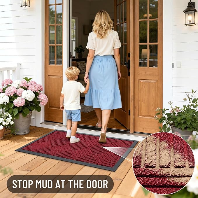 OLANLY Front Door Mat Outside Entrance 35x23, Waterproof Heavy-Duty Doormat | - Image 7
