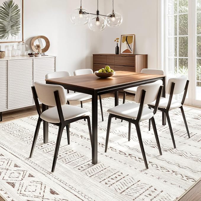 cotiled Boho 5x8 Area Rugs for Living Room: Soft Moroccan Washable Rug | Solve - Image 9