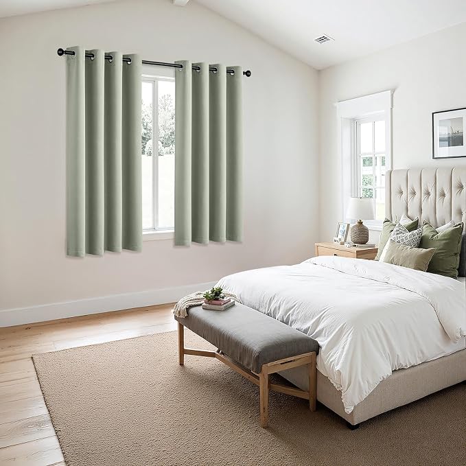 MIULEE Blackout Curtains for Bedroom 2 Panels 55 x 68 Inch Long Sage Green | - Image 6