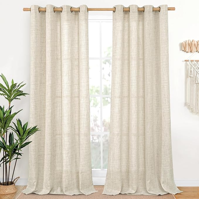 YoungsTex 90 Inch Length Linen Curtains by YoungsTex