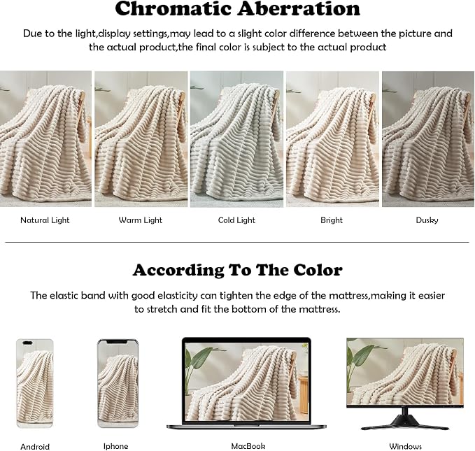 NEWCOSPLAY Fleece Ribbed Cozy Queen Blanket - Image 6
