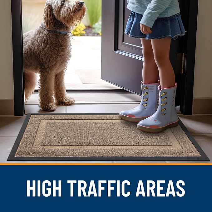 OLANLY Front Door Mat Outside 47x23, All-Season Heavy-Duty Rubber Doormat | - Image 6