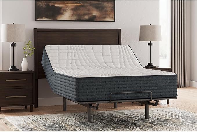 Signature Design by Ashley Hybrid 1200 12" Firm Moisture Wicking Mattress with Charcoal-Infused Gel Memory Foam and Edge Support for Pressure Relief, Temperature Regulating, Twin XL, Fiberglass Free