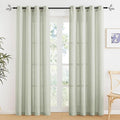 RYB HOME Sage Green Semi Sheer Curtains 84 inches Long, Grommet Easy Sliding Light Filtering Half Privacy Window Curtains & Drapes for Bedroom Living Room Farmhouse, W 52 x L 84 inches, 2 Pcs