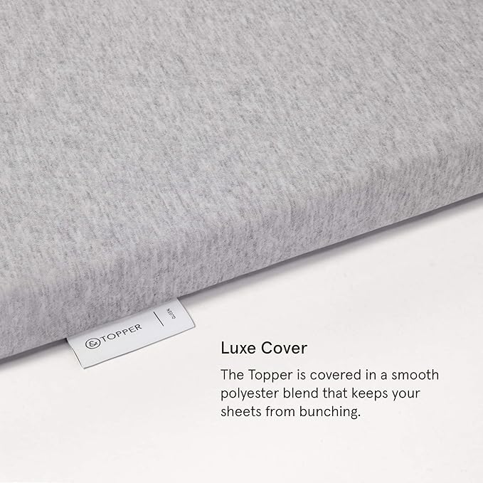 Tuft & Needle Mattress Topper, Queen Size, 2 inches of our Breathable, Supportive Adaptive Foam, Luxe Gray Cover, CertiPUR-US and Greenguard Gold Certified