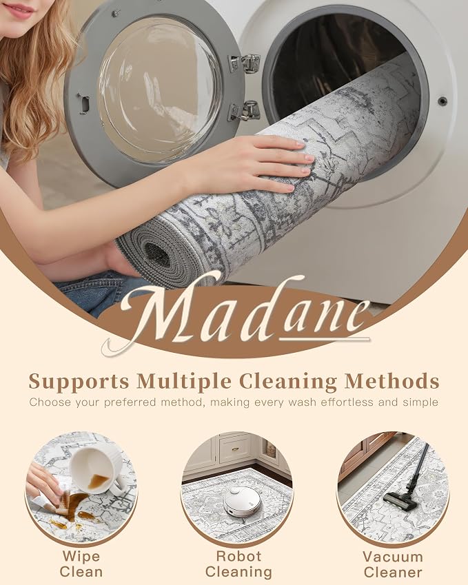 Madane Washable Runner Rugs 2x12 Long - Image 8