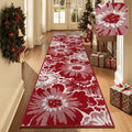 Findosom Christmas Runner Rug 2x8, Non Slip High-Low Textured Floral Washable by Findosom