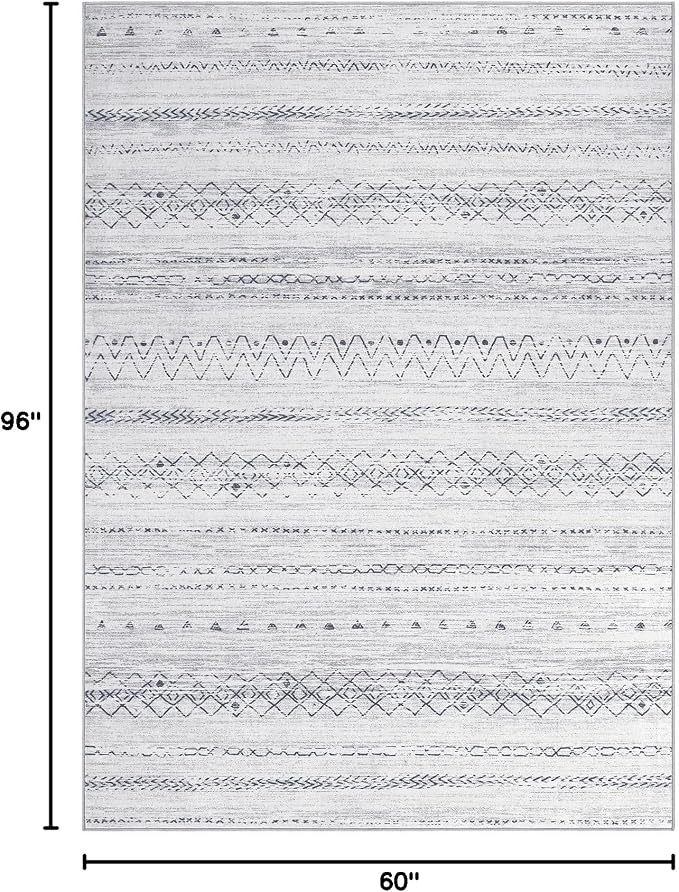 cotiled Boho 5x8 Area Rugs for Living Room: Soft Moroccan Washable Rug | Solve - Image 2
