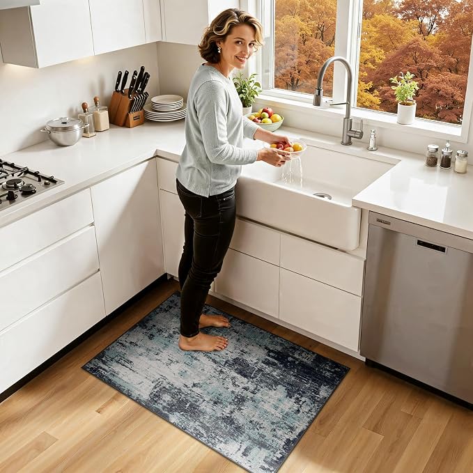 RELEANY Washable 2'x3' Abstract Area Rug - Image 2