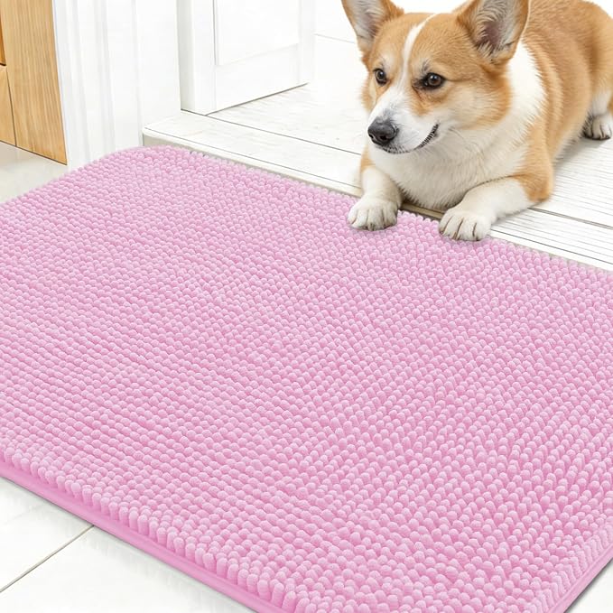 OLANLY Dog Door Mat for Muddy Paws 24x16, Super Absorbent Chenille Mud Mat | by OLANLY