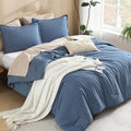 Litanika Haze Blue Twin/Twin XL Comforter Set, 2 Pieces Lightweight Solid Bedding Set, All Season Fluffy Bed Set (66x90In Comforter & 1 Pillowcase)