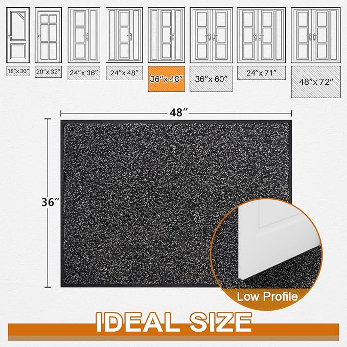 Super Absorbent Front Door Mat, Non-Slip Washable Indoor Doormats, Low Profile - Image 3