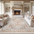 9x12 Area Rugs for Living Room, Large Washable Rug, Dining Room, Low Pile by Zesthome