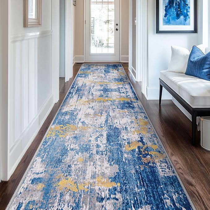 RELEANY Washable Runner 2'x10' Abstract Area Rug by RELEANY