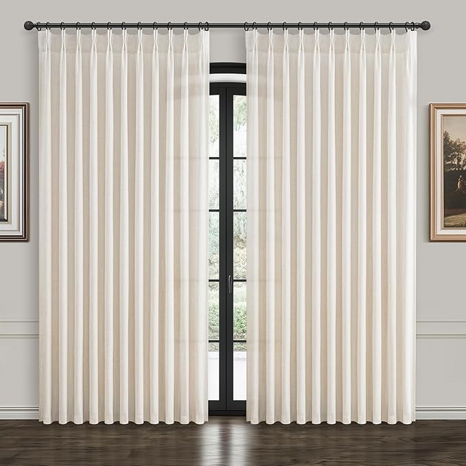 Custom 60 Inch Wide Birch Light Filtering Curtains by PleatedDrapes