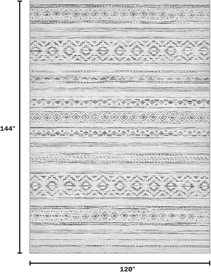 cotiled Boho 10x12 Area Rug for Living Room: Large Moroccan Washable Rug | - Image 2