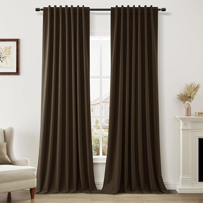 100% Blackout Curtains 120 Inch Length 2 Panels Set by Guken