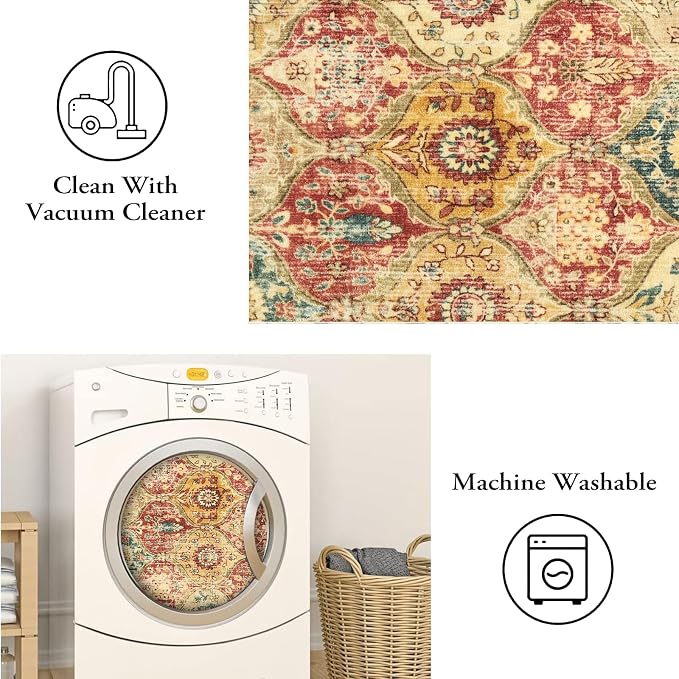 Lahome Moroccan Washable Small Area Rug, 3x5 Rug - Image 3