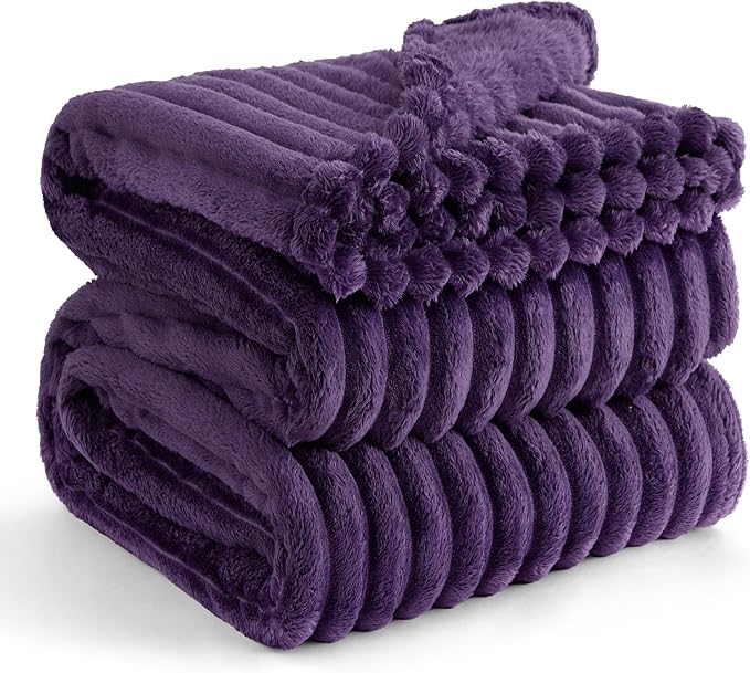 Bedsure GentleSoft Purple Fleece Blanket for Couch - Cozy Soft Blankets for Women, Cute Small Throws for Girls, 90x90 Inches