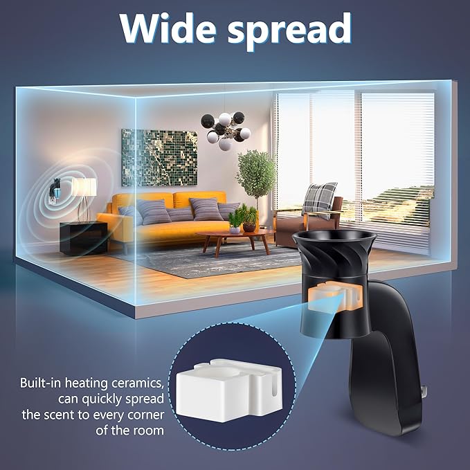 2 Pack Wall Fragrance Plug in Compatible with Bath and Body Works WallFlower Fragrances, ETL Certified, Rotatable, Precise Scent Control Fragrance Diffuser Plug for Home, Office (Black)