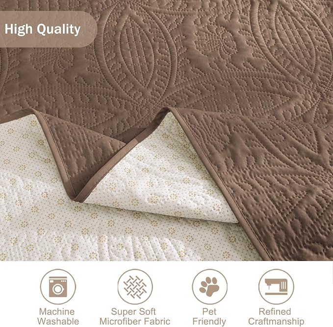 Soft Quilted Couch Cover with Pockets - Image 7
